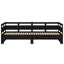 daybed med udtræk 2x(80x200) cm massivt fyrretræ sort