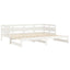 daybed med udtræk 2x(90x190) cm massivt fyrretræ hvid