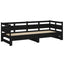 daybed med udtræk 2x(90x190) cm massivt fyrretræ sort