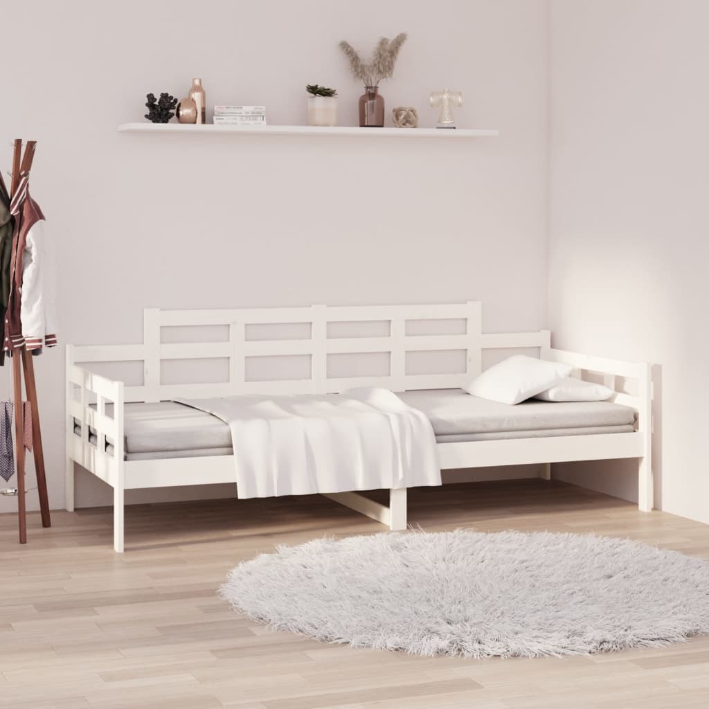 daybed 80x200 cm massivt fyrretræ hvid