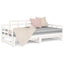 daybed med udtræk 2x(90x190) cm massivt fyrretræ hvid