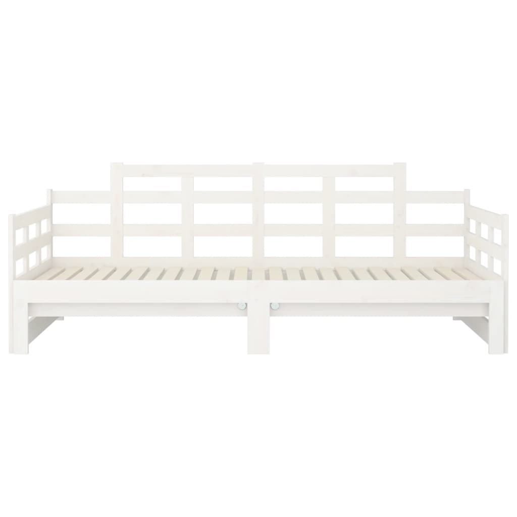 daybed med udtræk 2x(90x190) cm massivt fyrretræ hvid