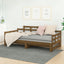 daybed med udtræk 2x(90x190) cm massivt fyrretræ gyldenbrun