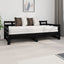 daybed med udtræk 2x(90x190) cm massivt fyrretræ sort