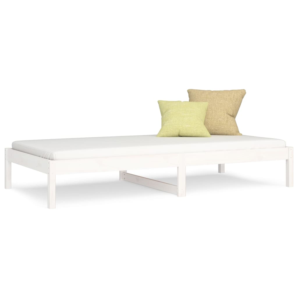 daybed uden madras 90x200 cm massivt fyrretræ hvid