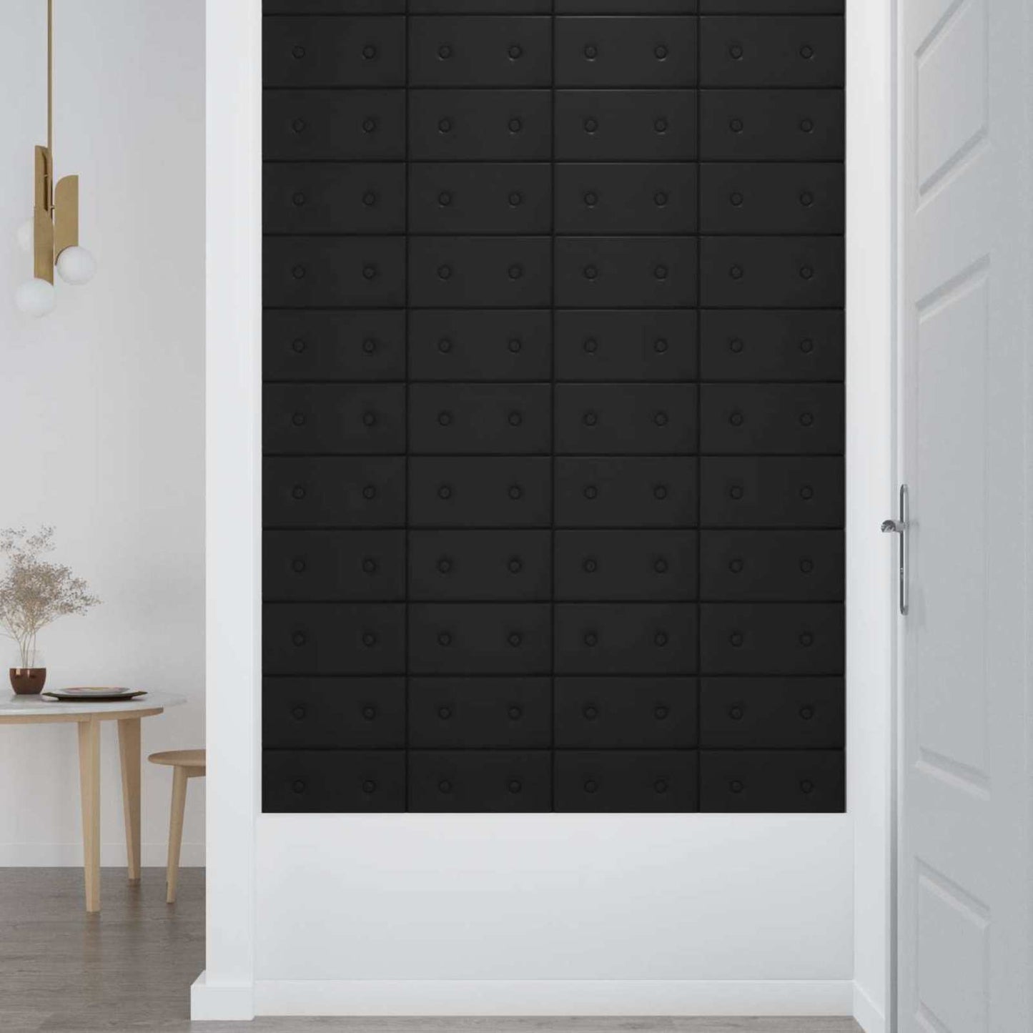 Væghovedgærde 12 pcs Sort 30 x 15 cm Faux læder