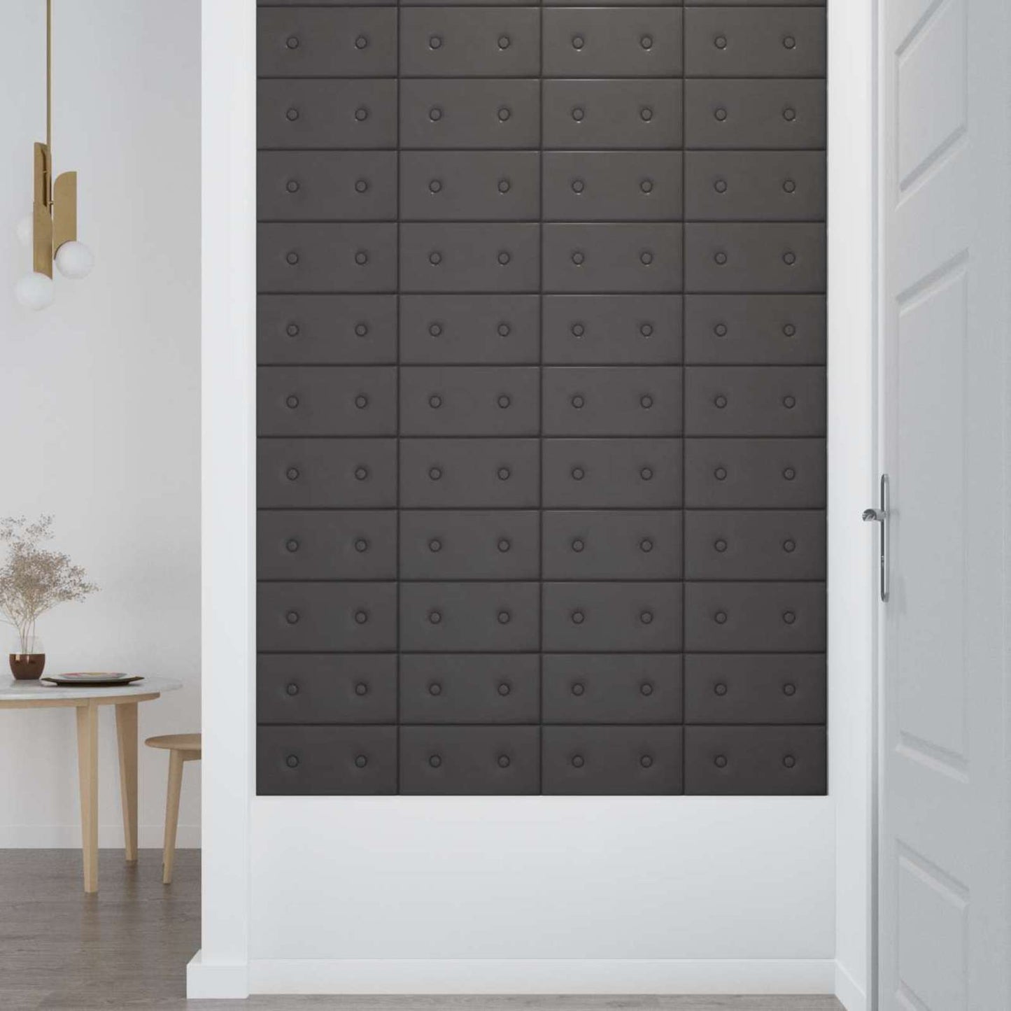 Væghovedgærde 12 pcs Grå 30 x 15 cm Faux læder