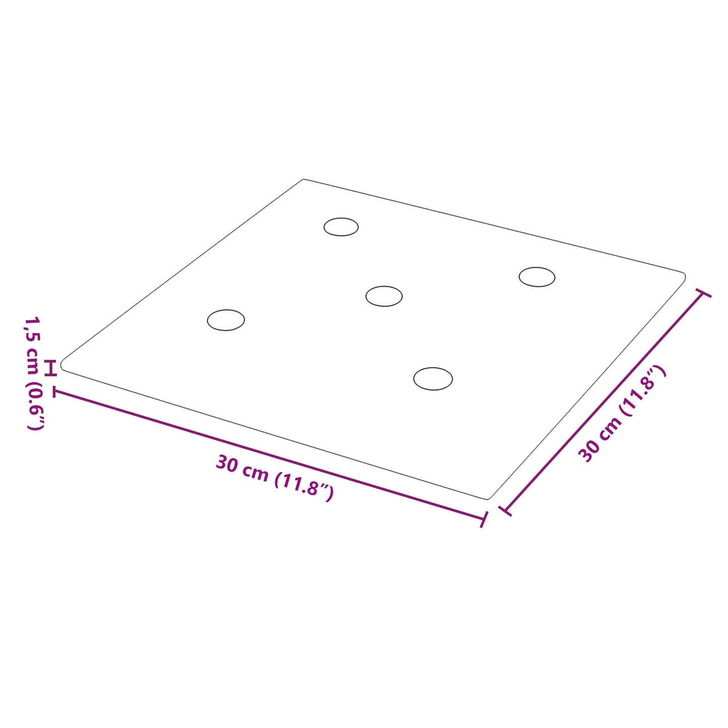 Væghovedgærde 12 pcs Sort 30 x 30 cm Faux læder
