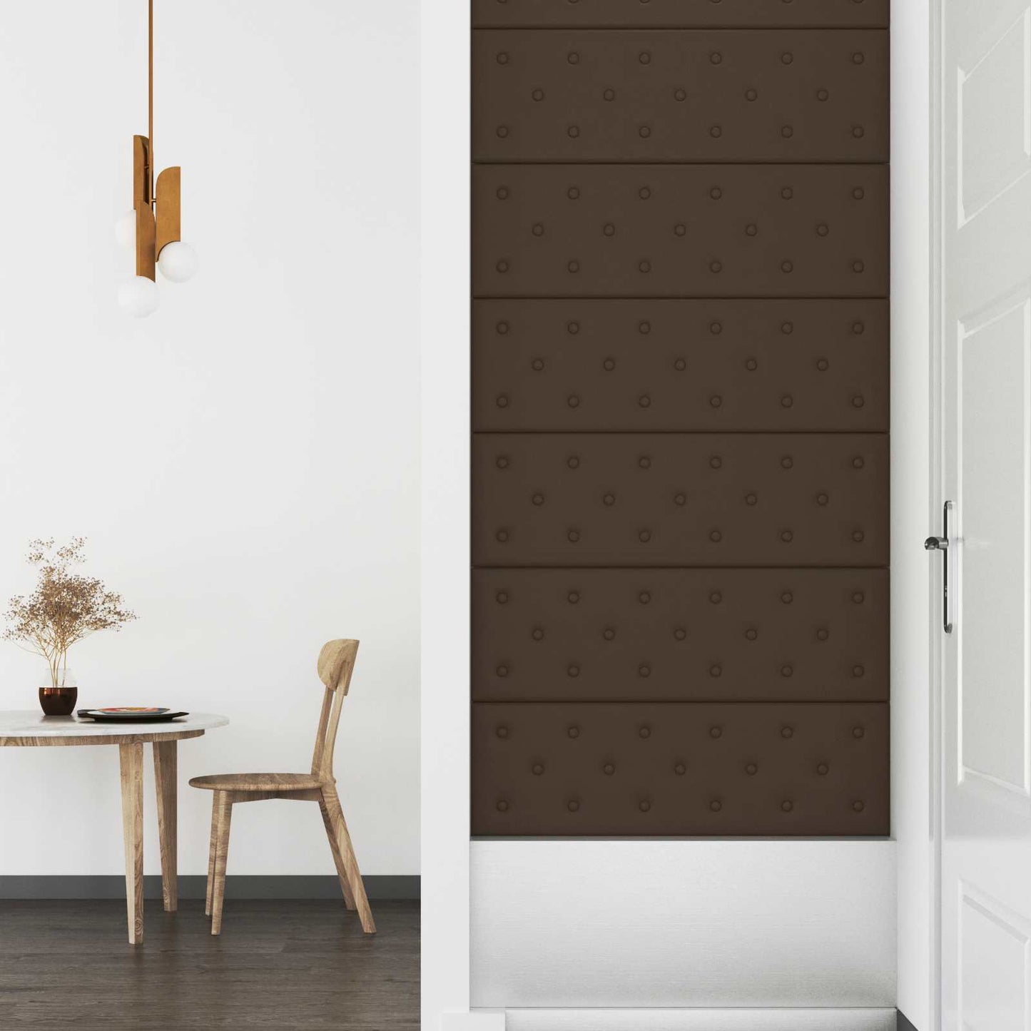 Væghovedgærde 12 pcs Brun 90 x 30 cm Faux læder