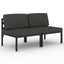 2-personers havesofa med hynder aluminium antracitgrå