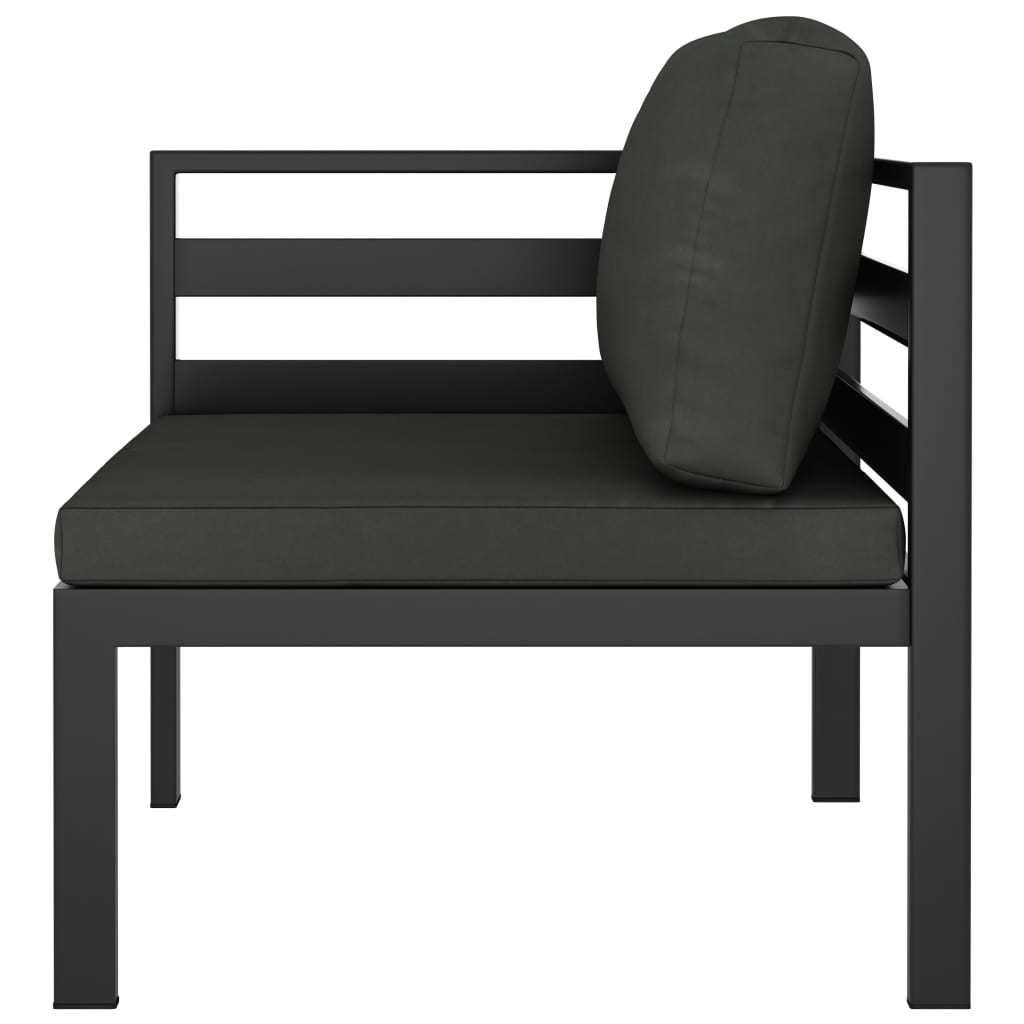 loungesæt til haven 10 dele med hynder aluminium antracitgrå