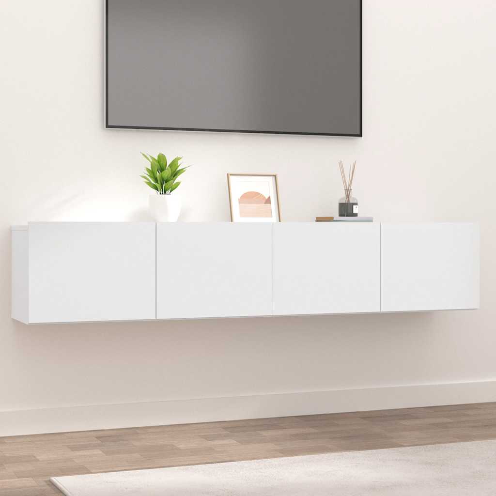 tv-skabe 2 stk. 80x30x30 cm konstrueret træ hvid