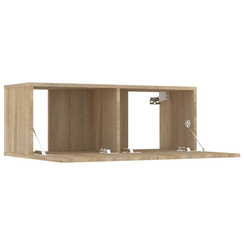 tv-skabe 2 stk. 80x30x30 cm konstrueret træ sonoma-eg