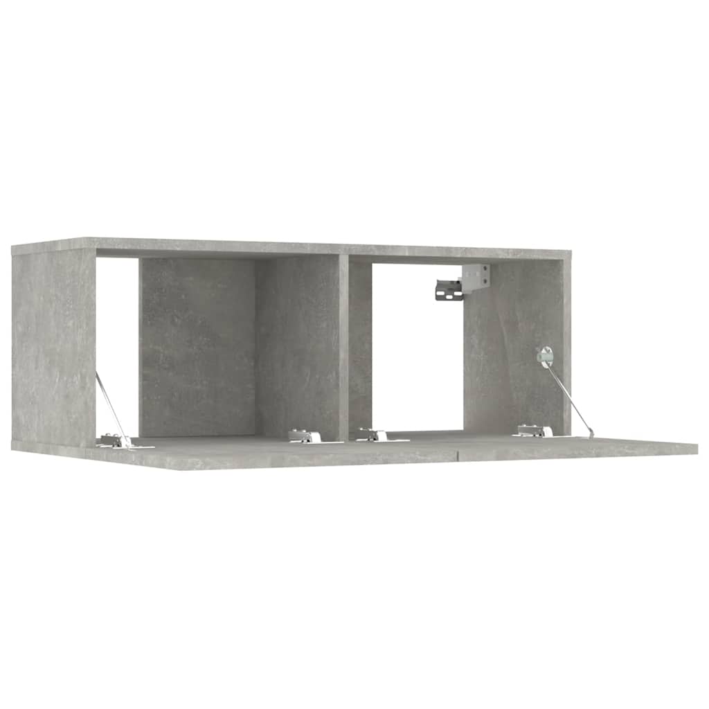tv-skabe 2 stk. 80x30x30 cm konstrueret træ betongrå
