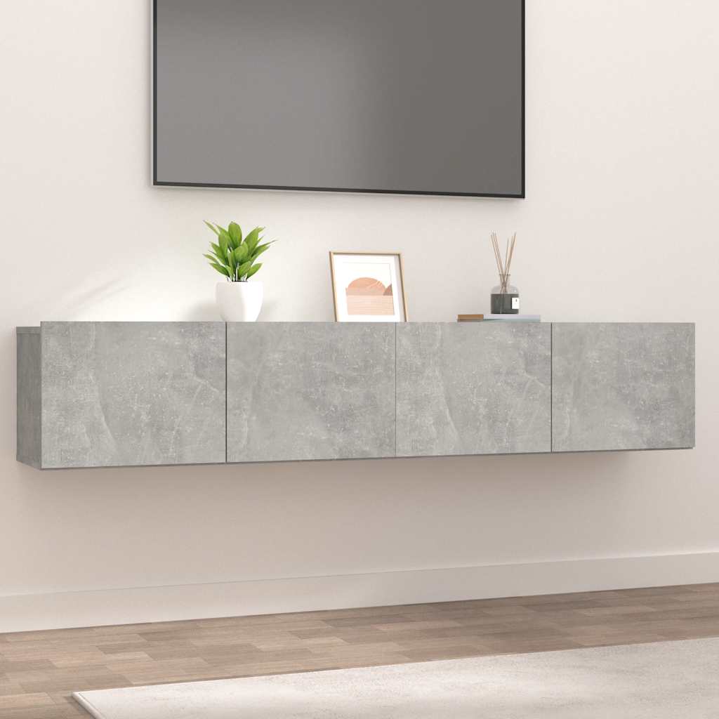 tv-skabe 2 stk. 80x30x30 cm konstrueret træ betongrå