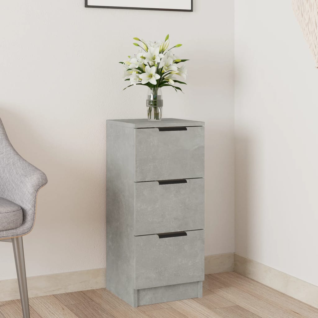 skænk 30x30x70 cm konstrueret træ betongrå