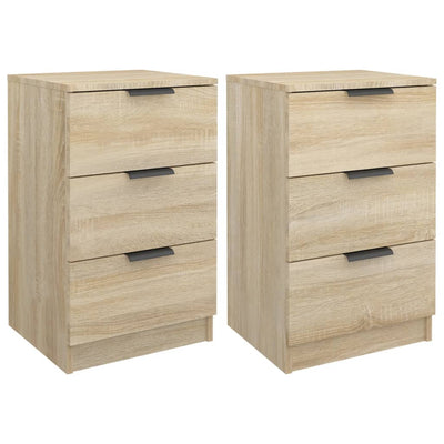 sengeborde 2 stk. 40x36x65 cm sonoma-eg