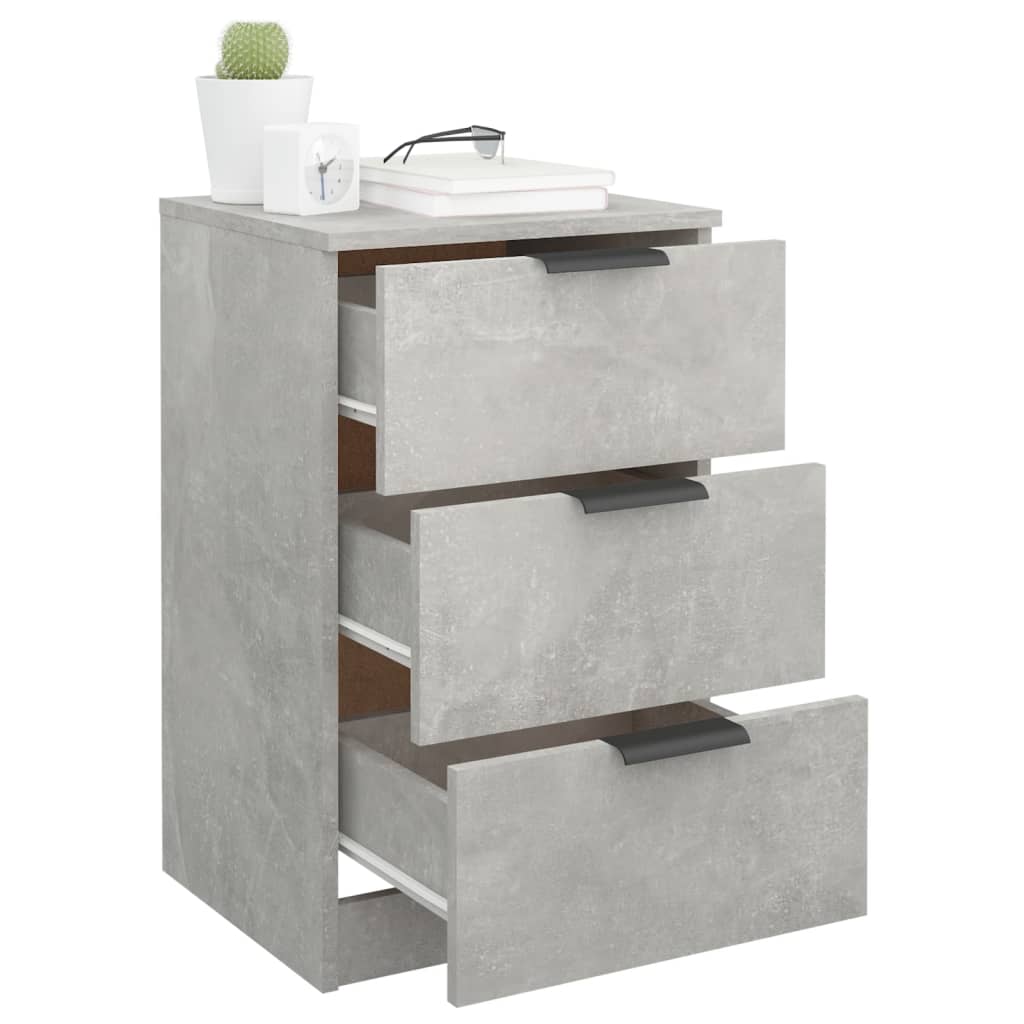 sengebord 40x36x65 cm 2 stk. betongrå