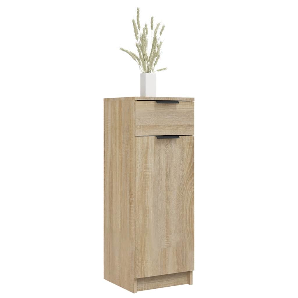 badeværelsesskab 32x33,5x90 cm konstrueret træ sonoma-eg