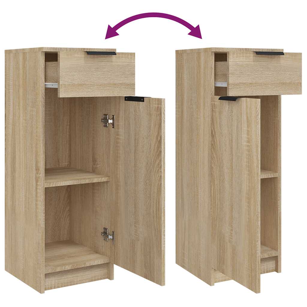 badeværelsesskab 32x33,5x90 cm konstrueret træ sonoma-eg
