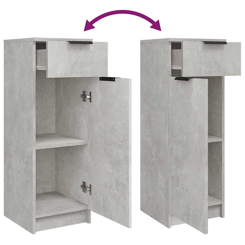 badeværelsesskab 32x34x90 cm konstrueret træ betongrå