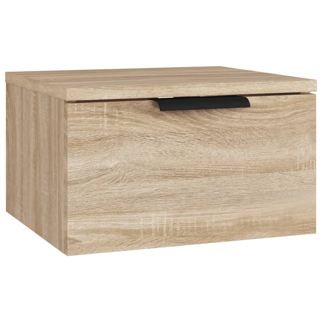 væghængt sengebord 34x30x20 cm sonoma-eg