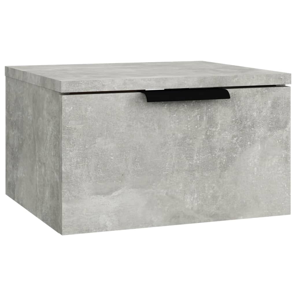 væghængt sengebord 34x30x20 cm betongrå