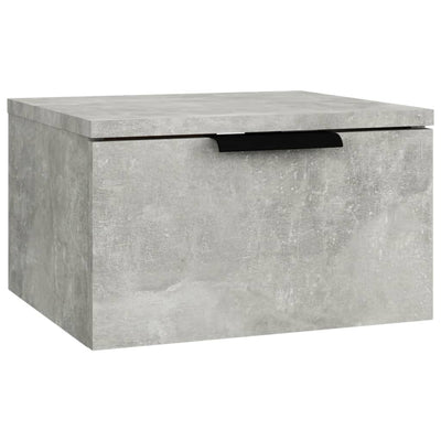 væghængt sengebord 34x30x20 cm betongrå