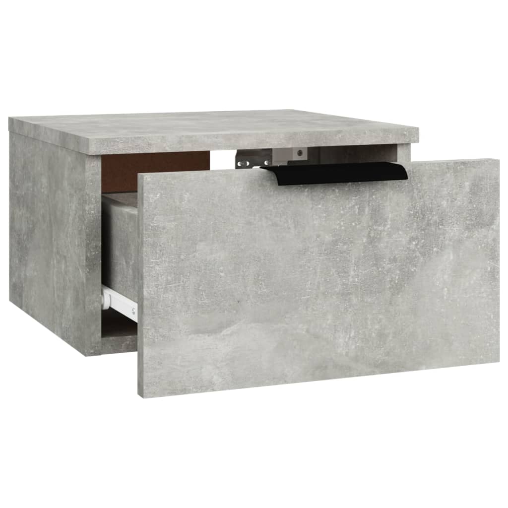 væghængt sengebord 34x30x20 cm betongrå