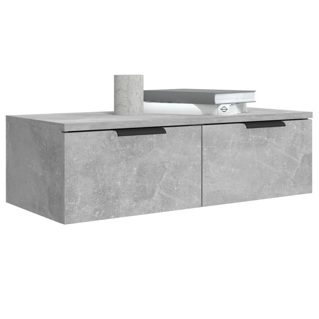 vægskab 68x30x20 cm konstrueret træ betongrå