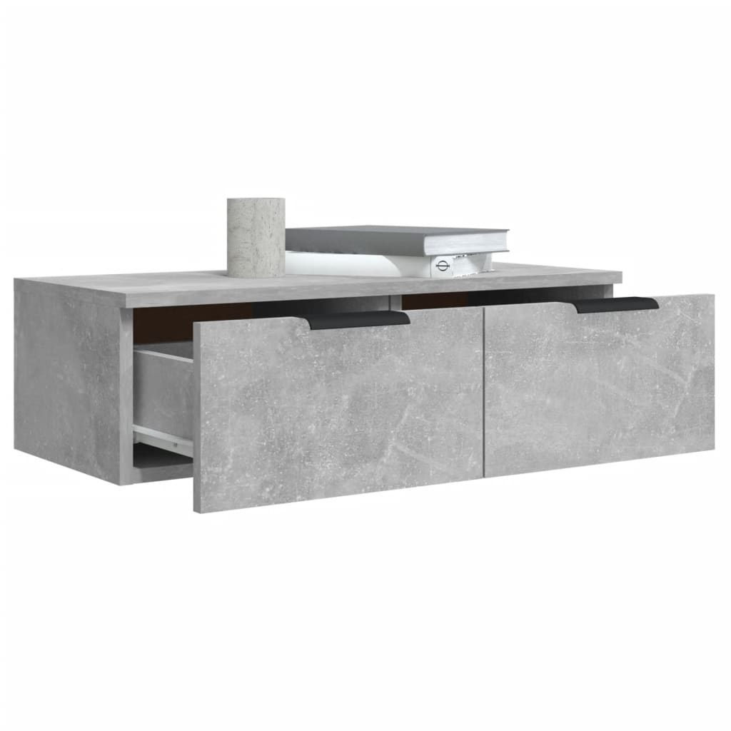 vægskab 68x30x20 cm konstrueret træ betongrå