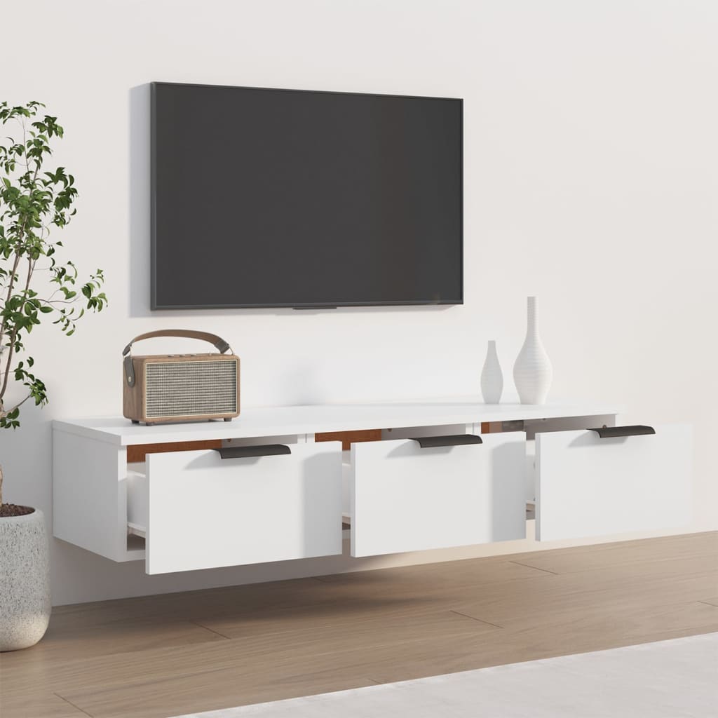 vægskab 102x30x20 cm konstrueret træ hvid