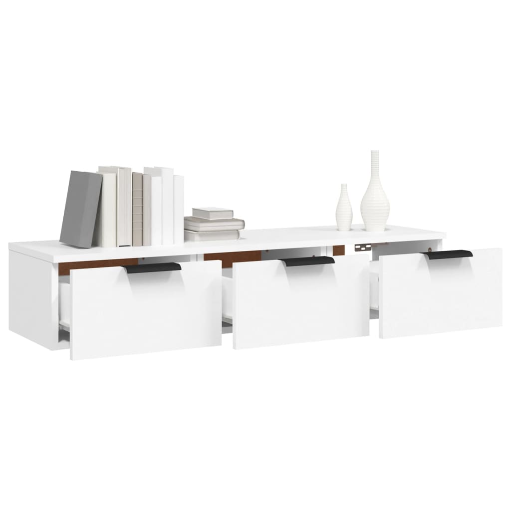 vægskab 102x30x20 cm konstrueret træ hvid