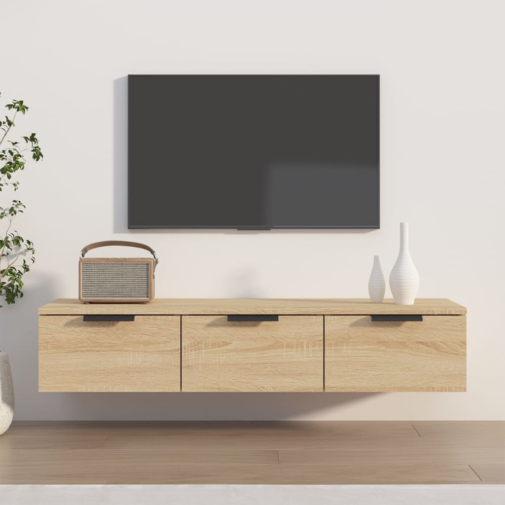 vægskab 102x30x20 cm konstrueret træ sonoma-eg