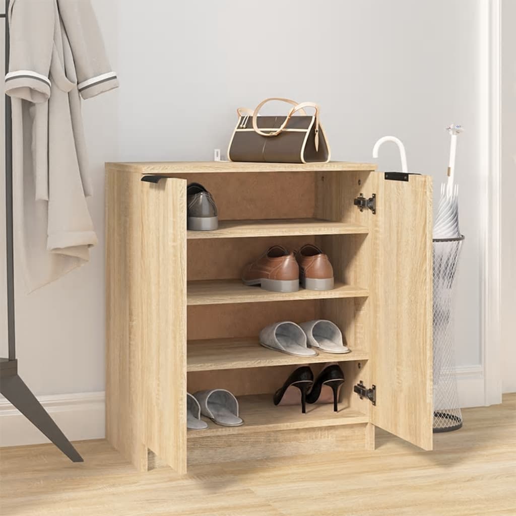 skoskab 59x35x70 cm konstrueret træ sonoma-eg