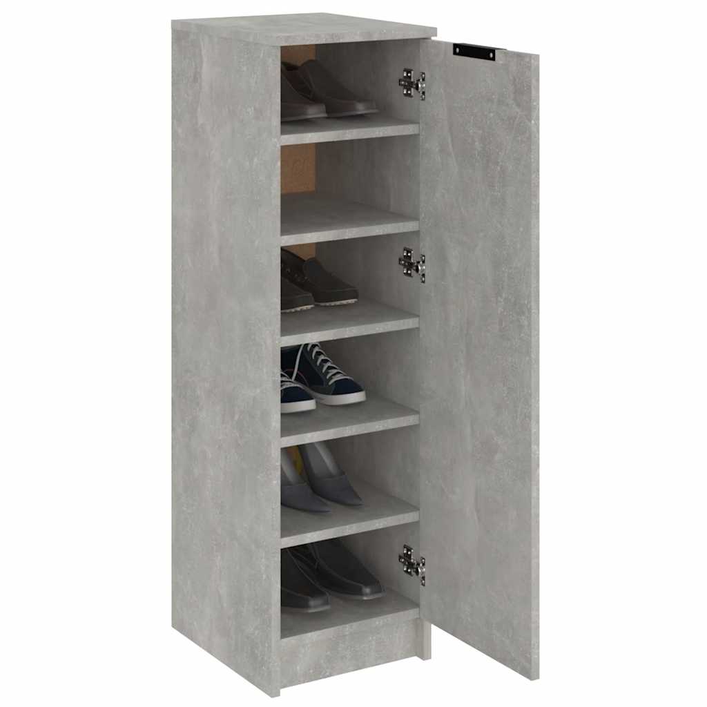 skoskab 30x35x100 cm konstrueret træ betongrå