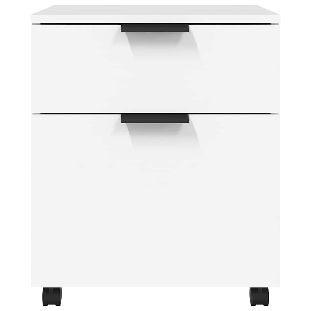 arkivskab med hjul 45x38x54 cm konstrueret træ hvid