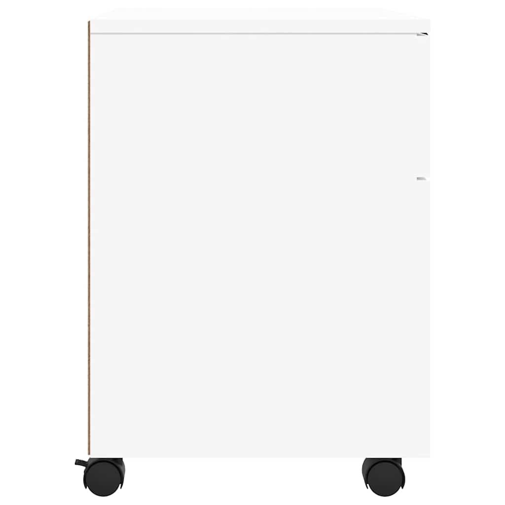 arkivskab med hjul 45x38x54 cm konstrueret træ hvid