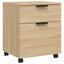 arkivskab med hjul 45x38x54 cm konstrueret træ sonoma-eg
