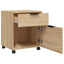 arkivskab med hjul 45x38x54 cm konstrueret træ sonoma-eg