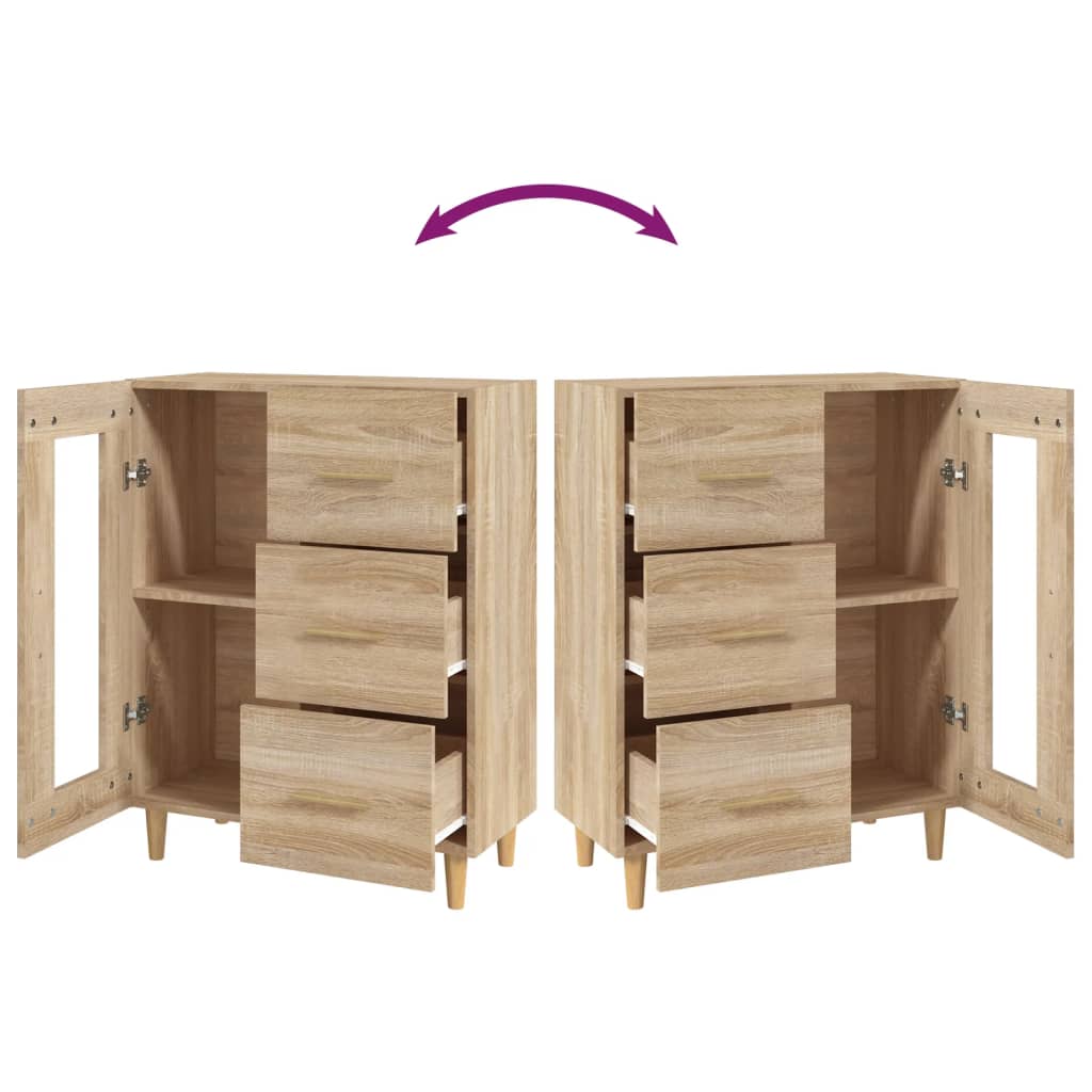 skænk 69,5x34x90 cm konstrueret træ sonoma-eg