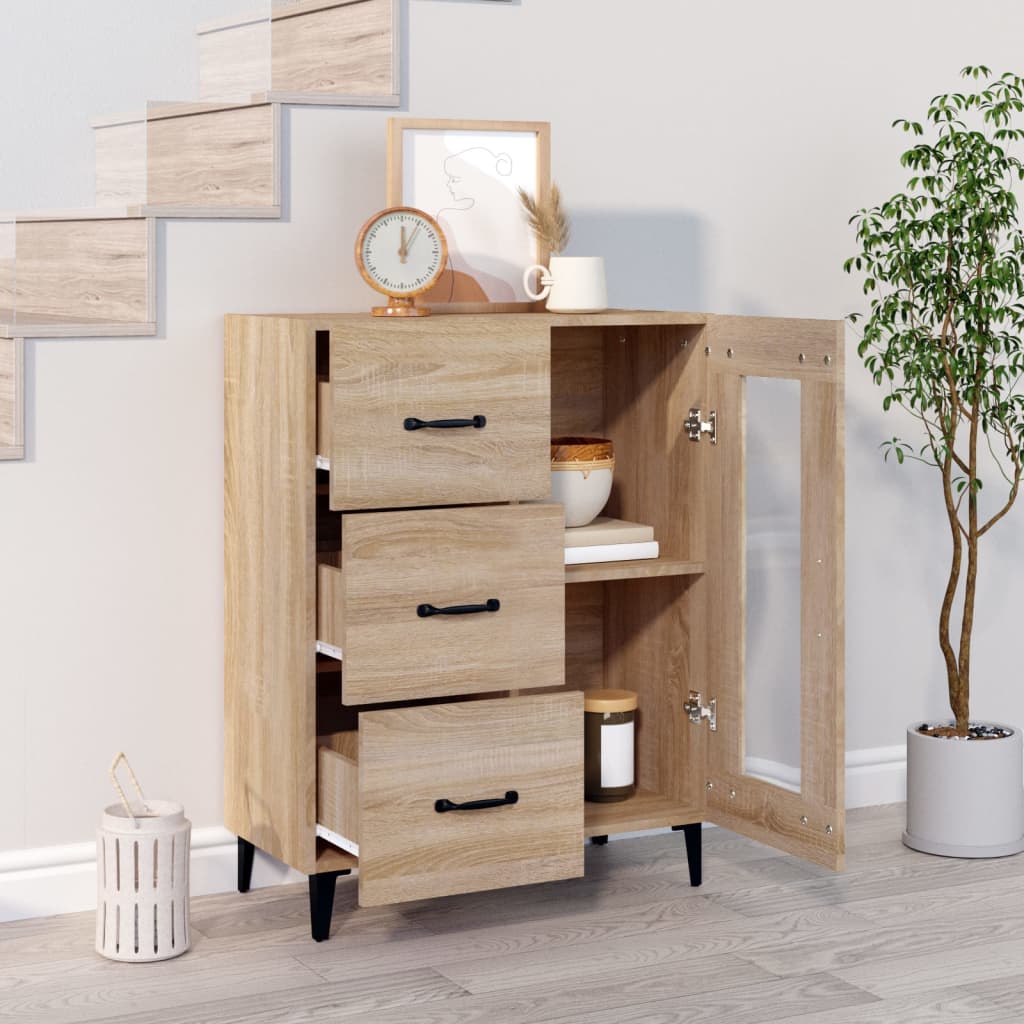 skænk 69,5x34x90 cm konstrueret træ sonoma-eg