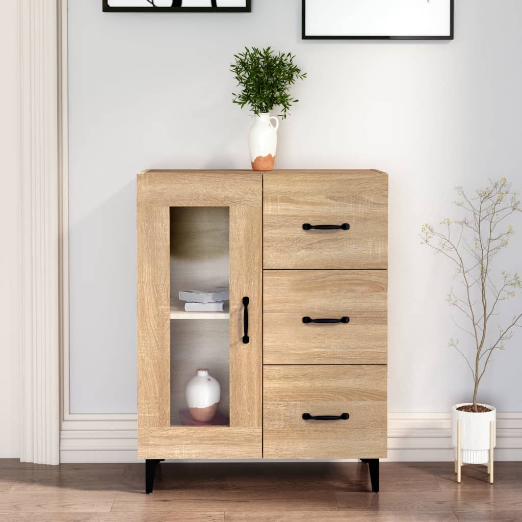 skænk 69,5x34x90 cm konstrueret træ sonoma-eg