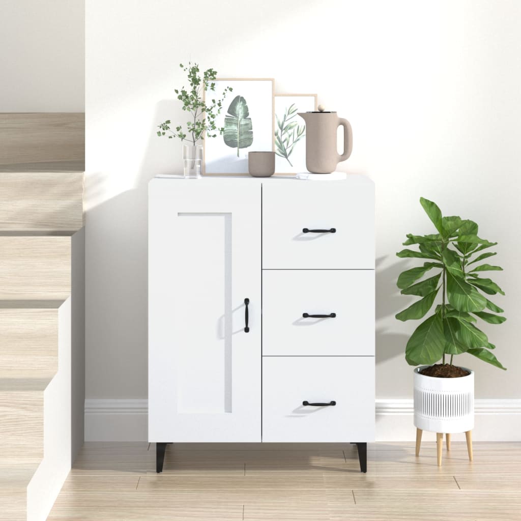 skænk 69,5x34x90 cm konstrueret træ hvid