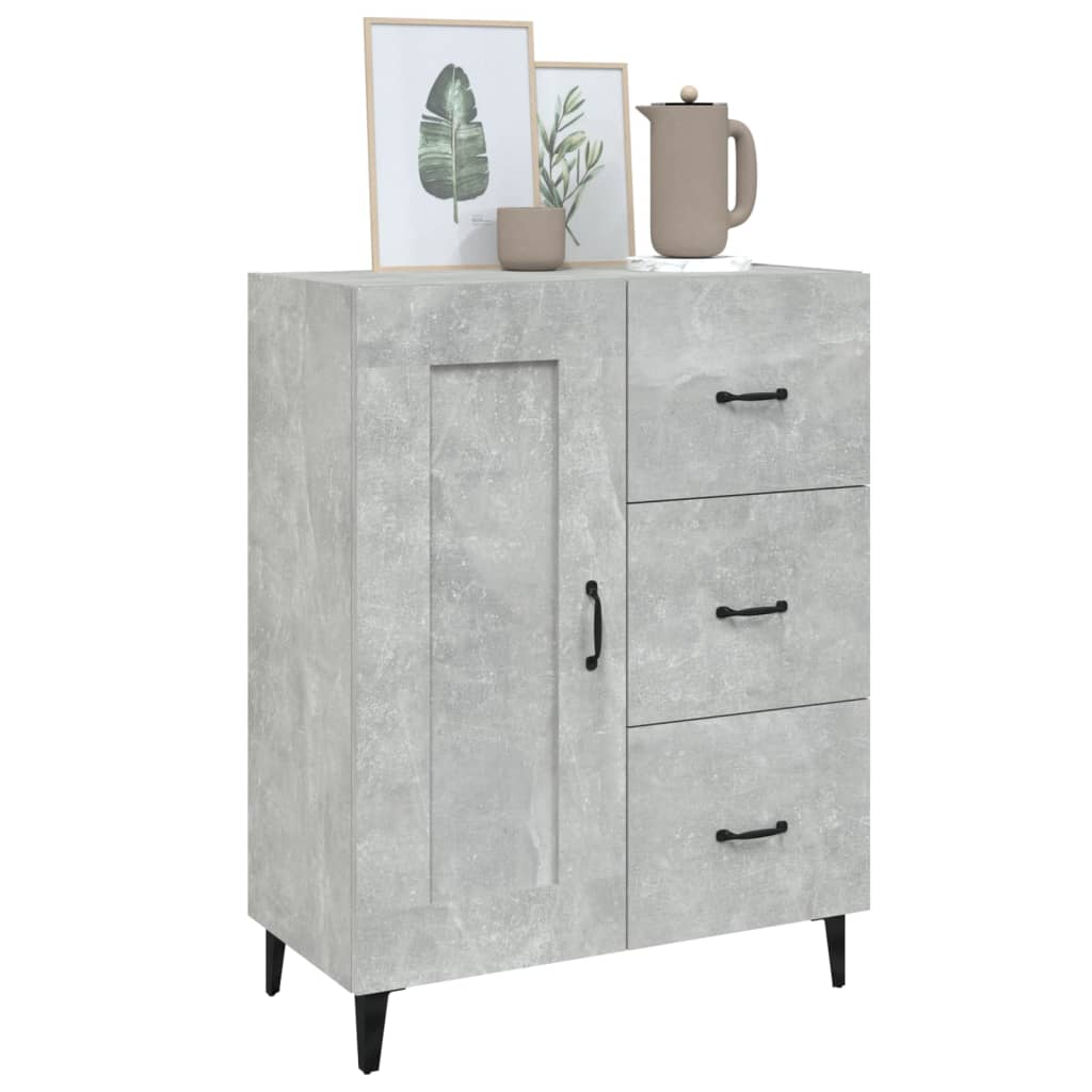 skænk 69,5x34x90 cm konstrueret træ betongrå