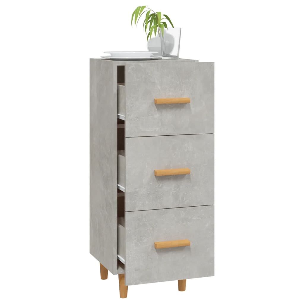 skænk 34,5x34x90 cm konstrueret træ betongrå