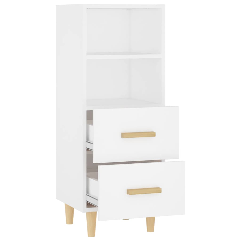 skænk 34,5x34x90 cm konstrueret træ hvid