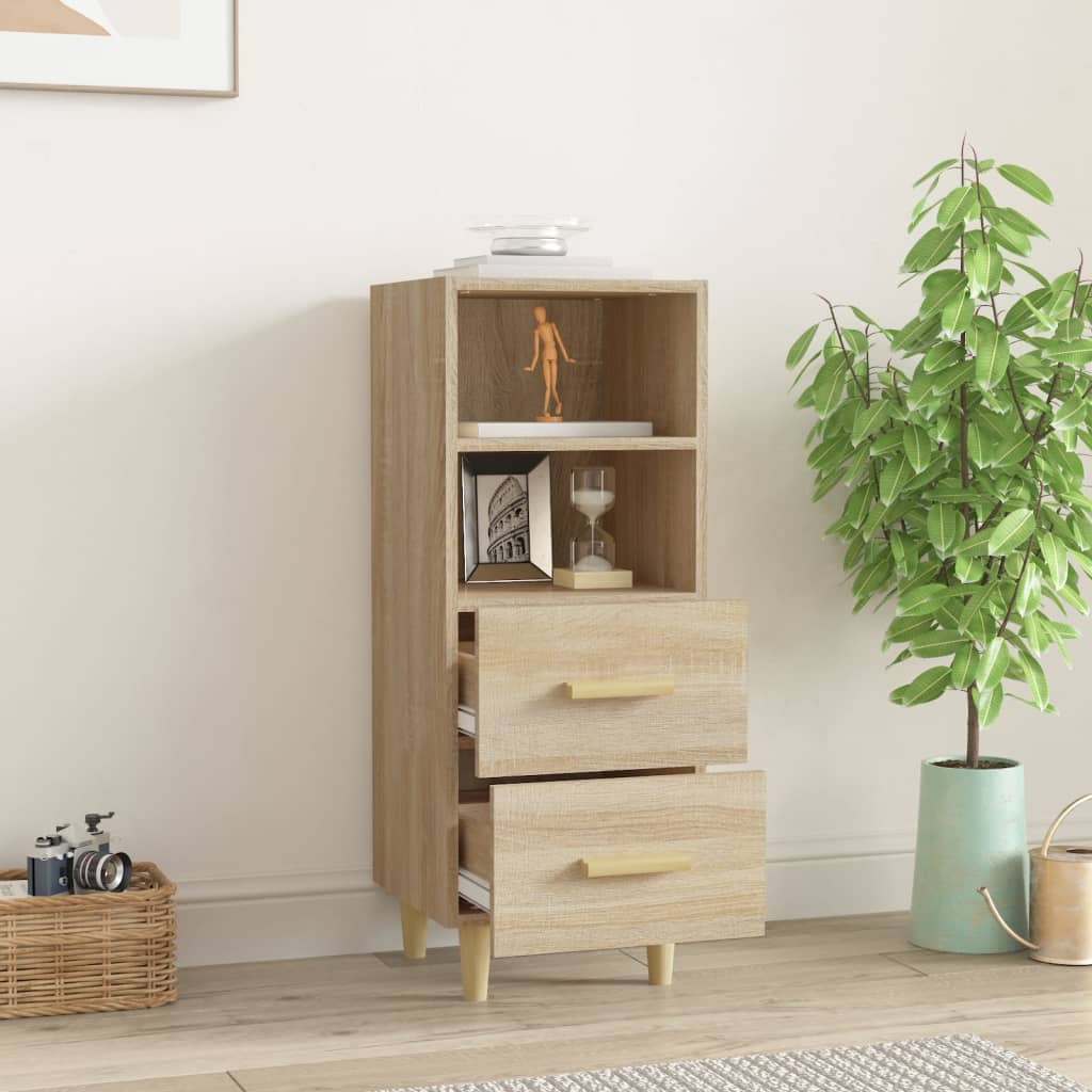 skænk 34,5x34x90 cm konstrueret træ sonoma-eg