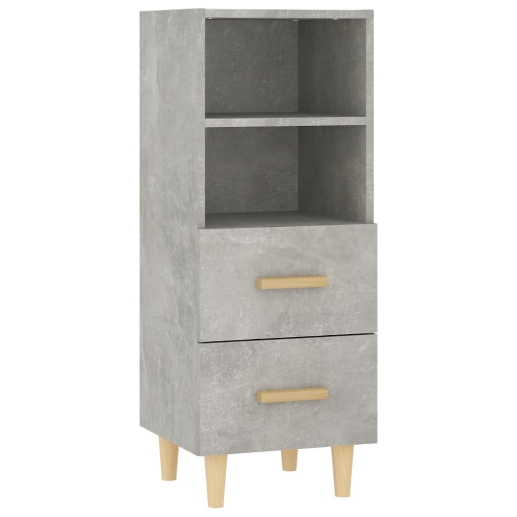 skænk 34,5x34x90 cm konstrueret træ betongrå