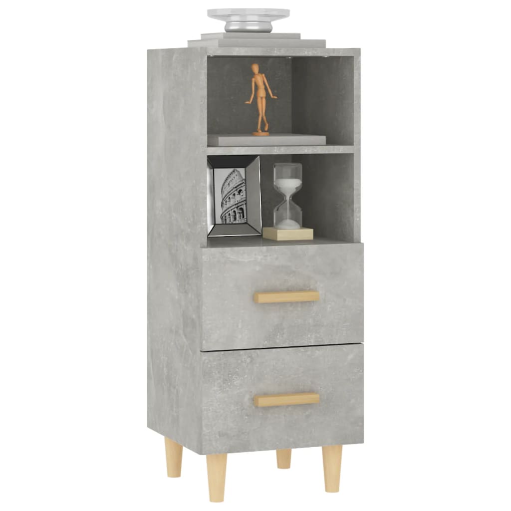 skænk 34,5x34x90 cm konstrueret træ betongrå